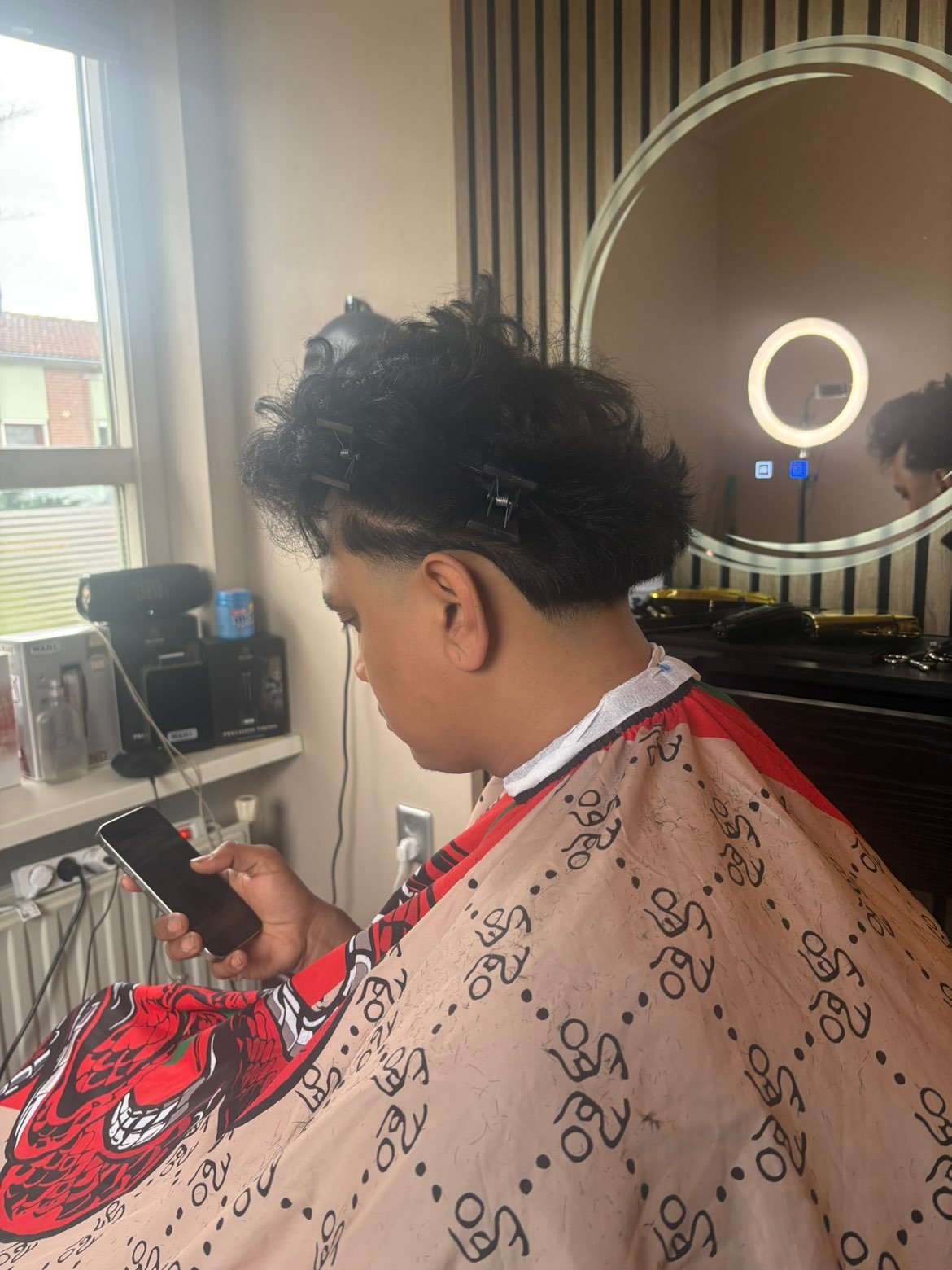 Curly top fade